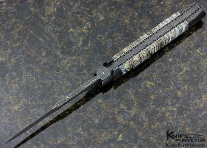 Paul Panak Custom Knife Mike Norris "Sun Storm" Damascus Italian Picklock Automatic - Image 4