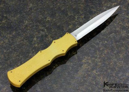 Paul Panak Custom Knife Gold Alumnium "Burn" OTF Auto - Image 3