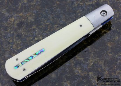 Paul Panak Custom Knife Phenolic with Paua Shell Auto Linerlock - Image 5