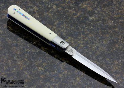 Paul Panak Custom Knife Phenolic with Paua Shell Auto Linerlock - Image 3