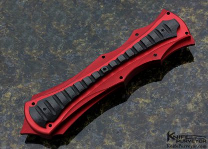 Paul Panak Custom Knife Red "Inferno" OTF Carbon Fiber Molds and Mike Norris "Lizard Damascus - Image 3