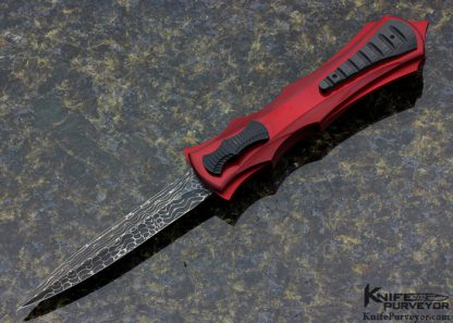 Paul Panak Custom Knife Red "Inferno" OTF Carbon Fiber Molds and Mike Norris "Lizard Damascus