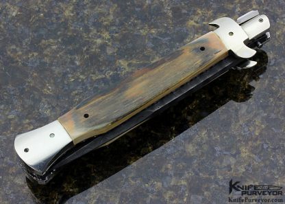 Paul Panak Custom Knife Jerry Rados Ladder Damascus and Phonolic Pick Lock Auto - Image 3