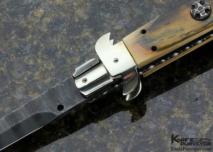 Paul Panak Custom Knife Jerry Rados Ladder Damascus and Phonolic Pick Lock Auto - Image 2