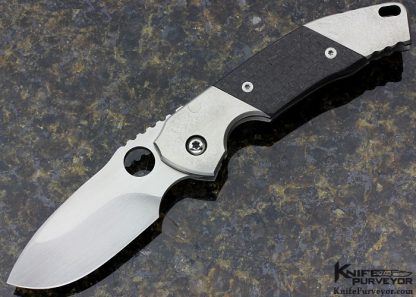 Peter Rassenti Custom Knife "Super Rare" Integral Lightning Strike Carbon Fiber Bolster Lock