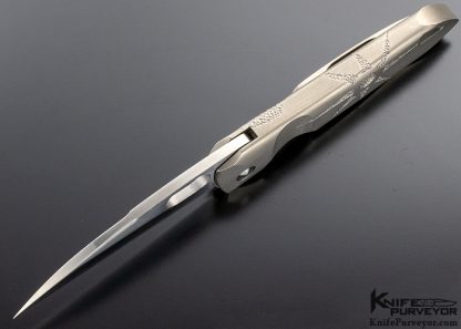 Peter Rassenti Custom Knife "Druid" Carved and Stippled Framelock - Image 6