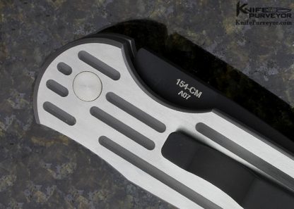 Protech Custom Knife TR-3 Auto with Mother of Pearl Shell Button & Milled Stainless Steel - Image 4