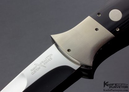 Rainy Vallotton Custom Knife Black Micarta Automatic Linerlock - Image 3