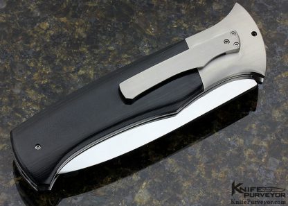 Rainy Vallotton Custom Knife Black Micarta Automatic Linerlock - Image 4