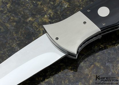 Rainy Vallotton Custom Knife Black Micarta Automatic Linerlock - Image 2