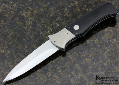 Rainy Vallotton Custom Knife Black Micarta Automatic Linerlock