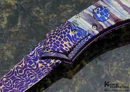 Rainy Vallotton Custom Knife Mammoth Molar & Chad Nichols "Odin's Eye" Damascus Auto - Image 2