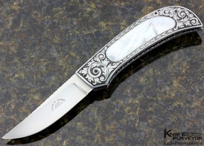 Ralph Dewey Harris Custom Knife Sole Authorship Engraved Mother of Pearl Interframe Scale Release