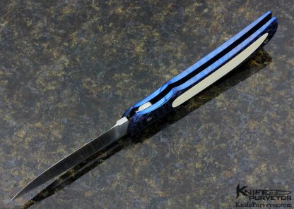 Ralph Dewey Harris Custom Knife Interframe Jeweled & Anodized Titanium Button Lock Auto - Image 5