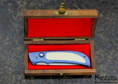 Ralph Dewey Harris Custom Knife Interframe Jeweled & Anodized Titanium Button Lock Auto - Image 7