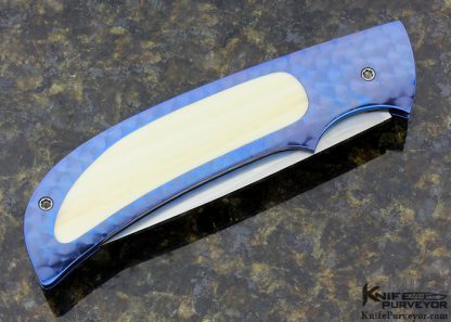 Ralph Dewey Harris Custom Knife Interframe Jeweled & Anodized Titanium Button Lock Auto - Image 3