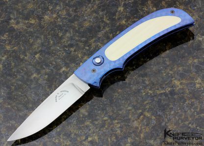 Ralph Dewey Harris Custom Knife Interframe Jeweled & Anodized Titanium Button Lock Auto