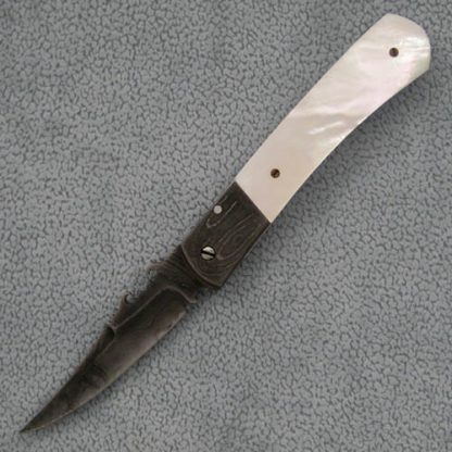 Ralph Selvideo Custom Knife: Mother of Pearl Automatic Linerlock