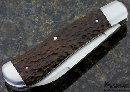 Reese Bose Custom Knife Dog Leg 2 Blade Jigged Bone Slip Joint Trapper with a Federal Shield - Image 3