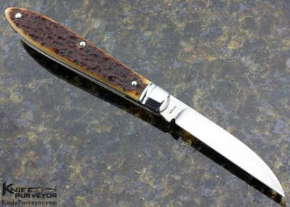 Tony Bose Custom Knife Napanoch Jigged Bone Teardrop Slipjoint with Shield - Image 3