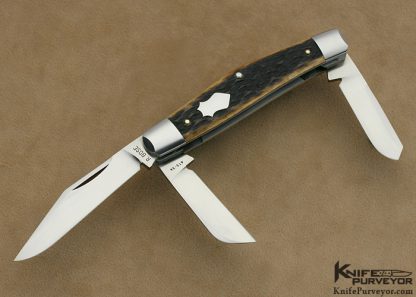 Reese Bose Custom Knife # 2 Remington Jigged Bone 3 Blade Stockman Slipjoint