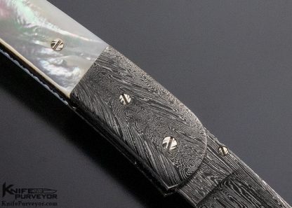 Rick Dunkerley Custom Knife Mother of Pearl and Damascus Linerlock - Image 4