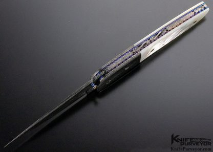 Rick Dunkerley Custom Knife Mother of Pearl and Damascus Linerlock - Image 5