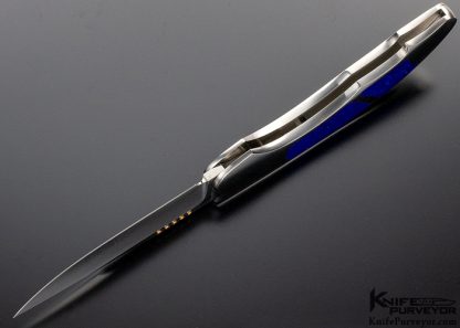 Rick Genovese Custom Knife Interframe Lapis Lockback with Gold Toothpick - Image 7