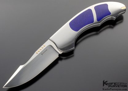 Rick Genovese Custom Knife Interframe Lapis Lockback with Gold Toothpick