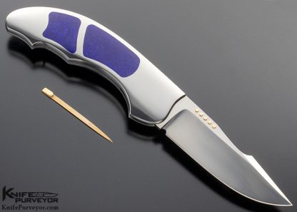 Rick Genovese Custom Knife Interframe Lapis Lockback with Gold Toothpick - Image 3