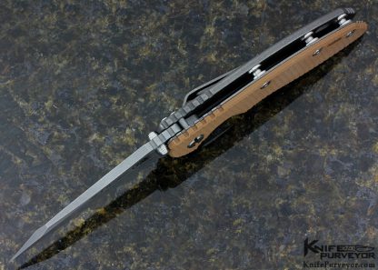 Rick Hinderer Custom Knife XM-18 Wharncliffe Tan G10 and Titanium Frame Lock - Image 5