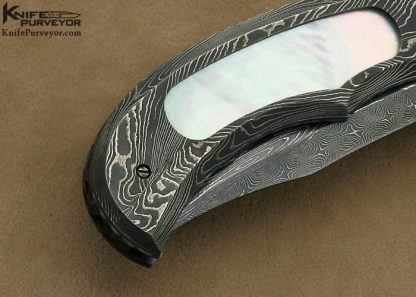 Rick Hinderer Custom Knife Sole Authorship Damascus & Mother of Pearl Automatic - Image 4