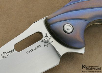 Korth Custom Knife Rudy Carved Anodized Titanium IKBS Frame Lock Flipper - Image 2