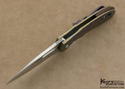 Korth Custom Knife Rudy Carved Anodized Titanium IKBS Frame Lock Flipper - Image 6