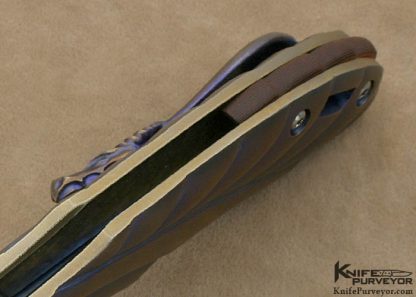 Korth Custom Knife Rudy Carved Anodized Titanium IKBS Frame Lock Flipper - Image 7