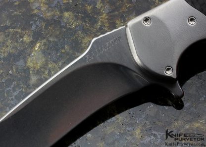 RJ Martin Custom Knife Q36 Carbon Fiber and Contoured Titanium Flipper with Zirconium Clip - Image 2