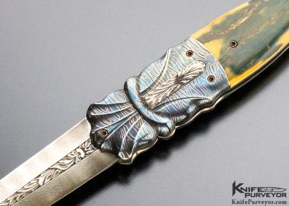 Robert Weinstock Custom Knife Damascus and Mammoth Automatic Linerlock - Image 10