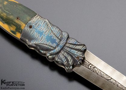 Robert Weinstock Custom Knife Damascus and Mammoth Automatic Linerlock - Image 8