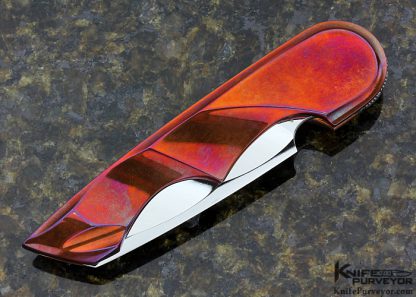 Ron Appleton Custom Knife 2015 AKI "Vermejo" Sculpted Copper and Steel Advanced IQ Lock Folder - Image 3