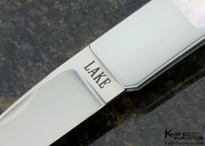 Ron Lake Custom Knife Mother of Pearl Shell Tail Lock with 14Kt Gold Bale - Image 2