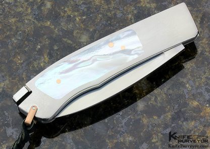 Ron Lake Custom Knife Mother of Pearl Interframe Tail Lock - Image 3