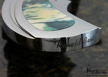 Ron Best Custom Knife Persian Fighter with Mirror Polished & Fluted Integral 440C Steel & Phenolic Inlays - Image 7