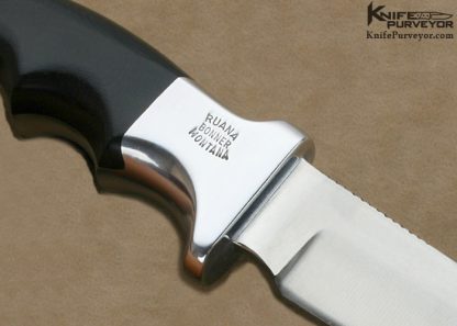 Ruana Custom Knife Black Finger Grooved Hunter - Image 2