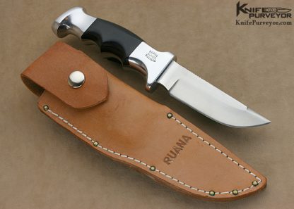 Ruana Custom Knife Black Finger Grooved Hunter - Image 3