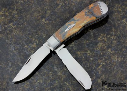 Rusty Preston Custom Knife 2 Blade Jumbo Trapper