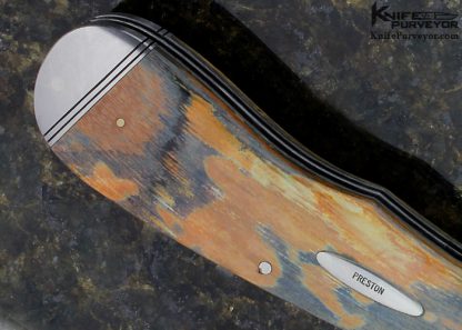 Rusty Preston Custom Knife 2 Blade Jumbo Trapper - Image 3