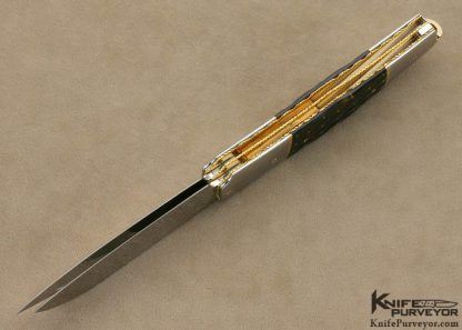 Salvatore Puddu Custom Knife Piqued Exotic Material Double Bladed Lockback - Image 9