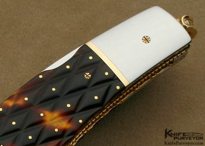 Salvatore Puddu Custom Knife Piqued Exotic Material Double Bladed Lockback - Image 3