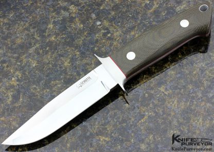 Neil Schutte Custom Knife Green Canvas Micarta Mini Wilderness with Sheath