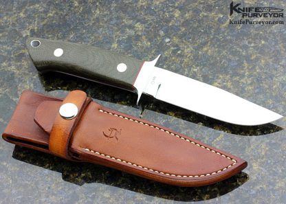 Neil Schutte Custom Knife Green Canvas Micarta Mini Wilderness with Sheath - Image 3